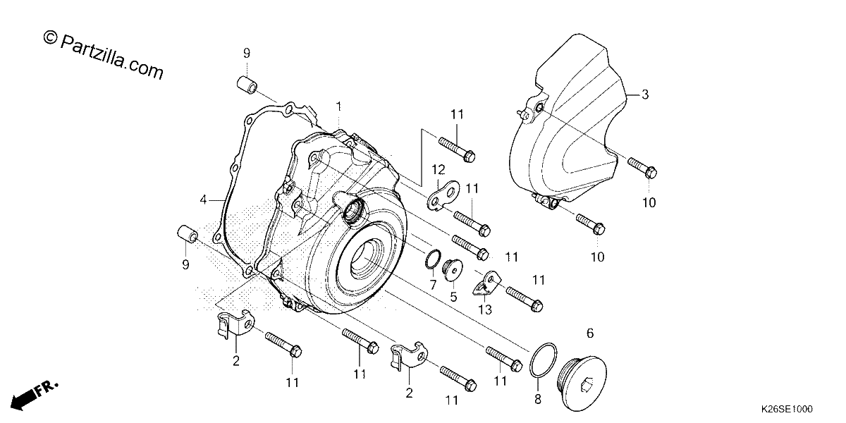 Diagrama de LEFT CRANKCASE COVER