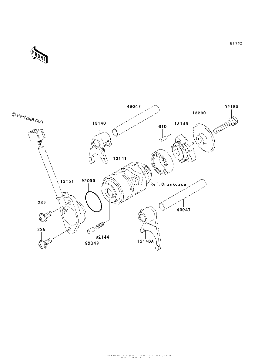 Diagrama de GEAR CHANGE DRUM SHIFT FORK S