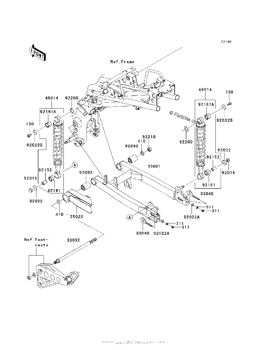 Diagrama de SWINGARM SHOCK ABSORBER