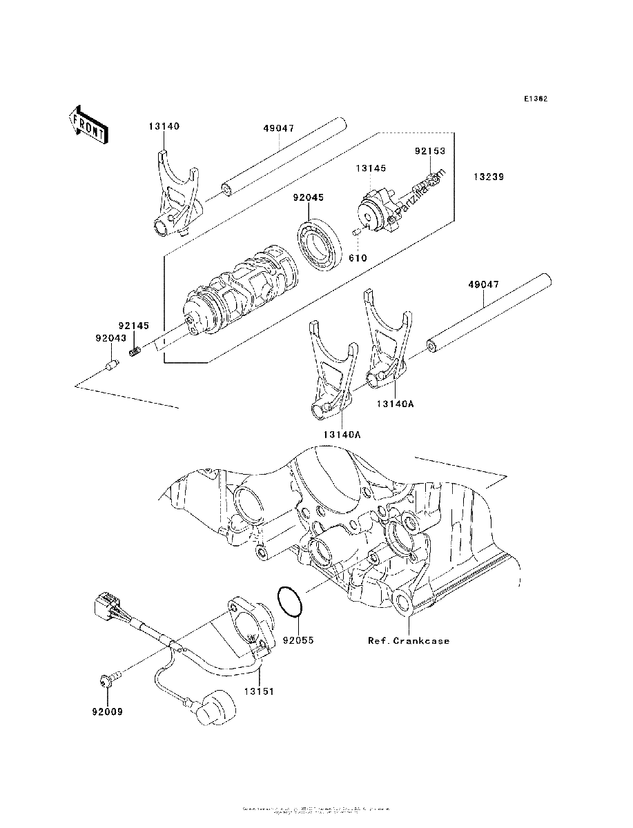 Diagrama de GEAR CHANGE DRUM SHIFT FORK S