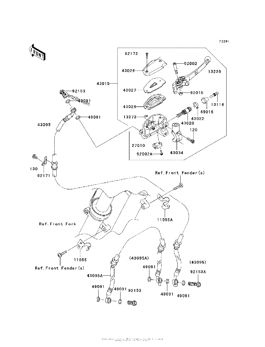 Diagrama de FRONT MASTER CYLINDER
