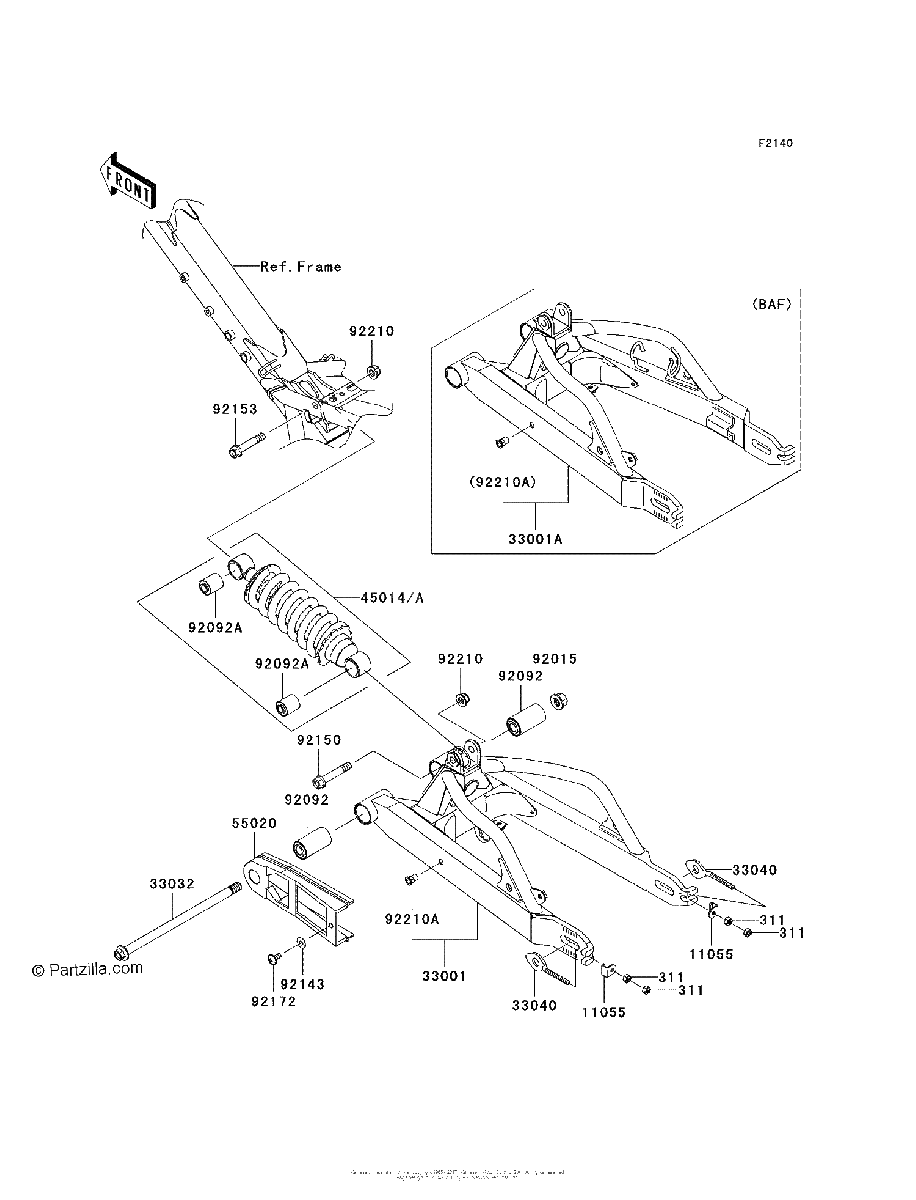 Diagrama de SWINGARM SHOCK ABSORBER
