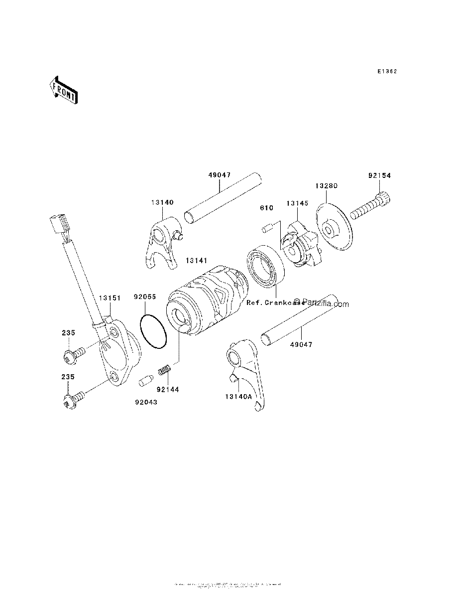 Diagrama de GEAR CHANGE DRUM SHIFT FORK S