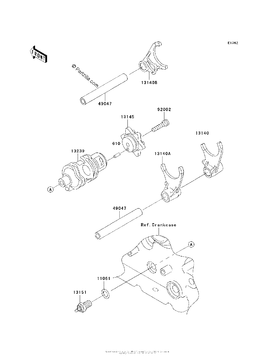 Diagrama de GEAR CHANGE DRUM SHIFT FORK S