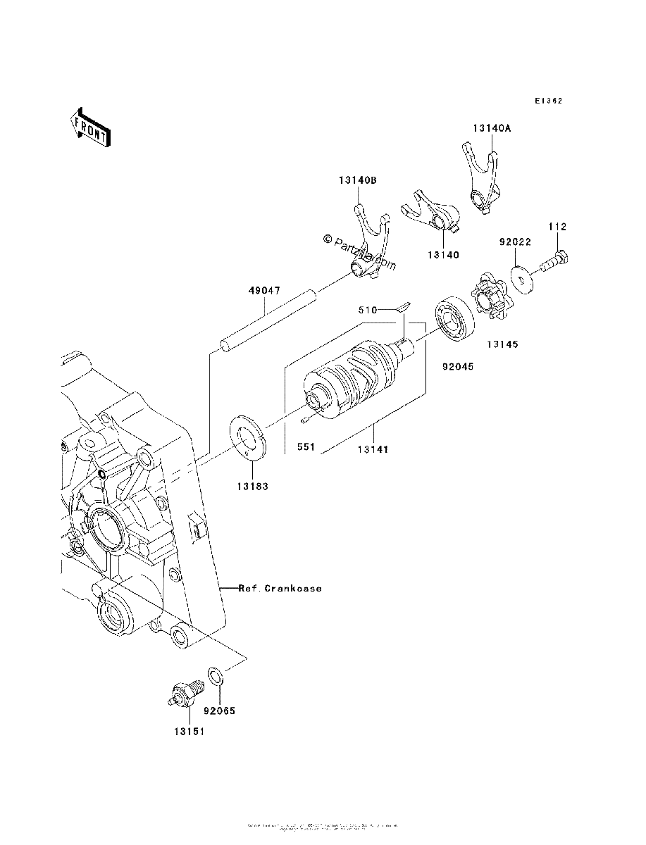 Diagrama de GEAR CHANGE DRUM SHIFT FORK S