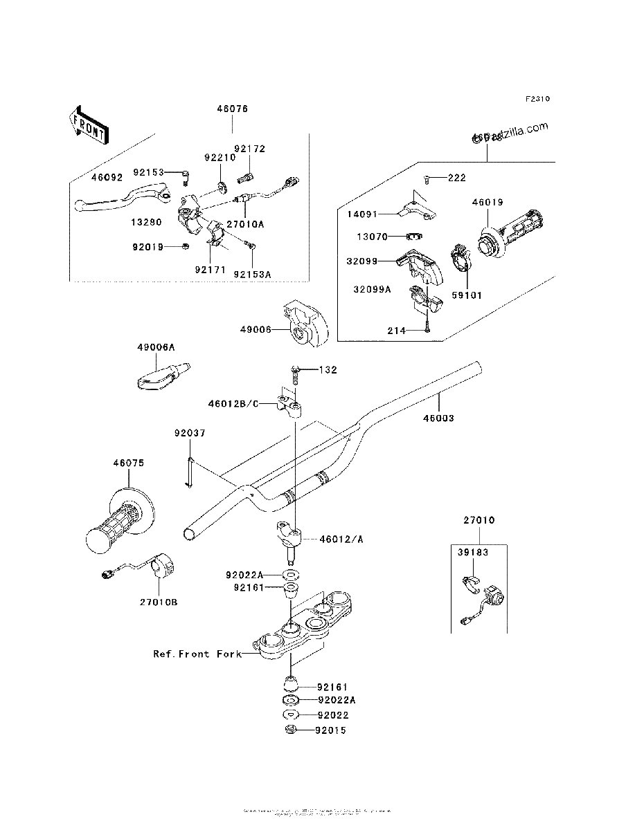 Diagrama de HANDLEBAR A8F AAF
