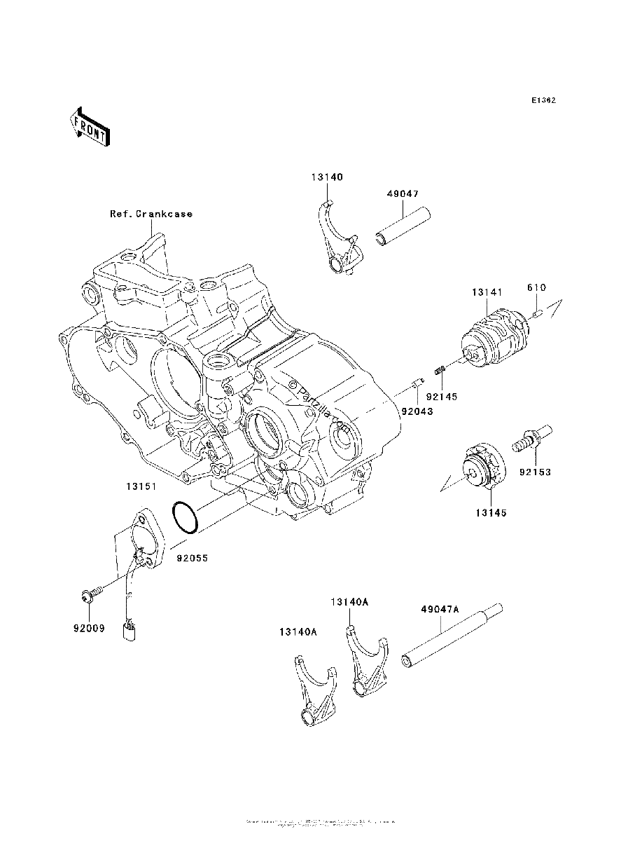 Diagrama de GEAR CHANGE DRUM SHIFT FORK S