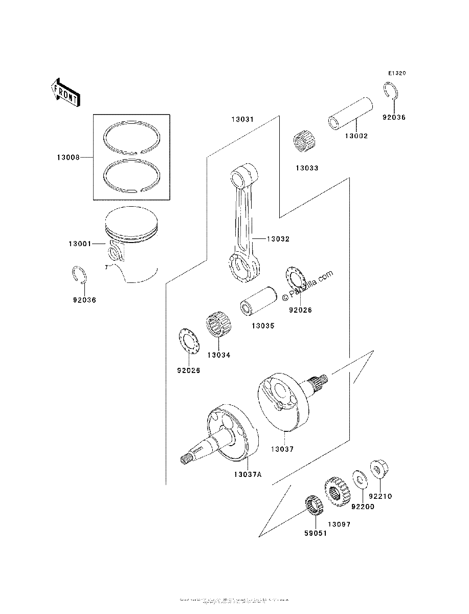 Diagrama de CRANKSHAFT PISTON S
