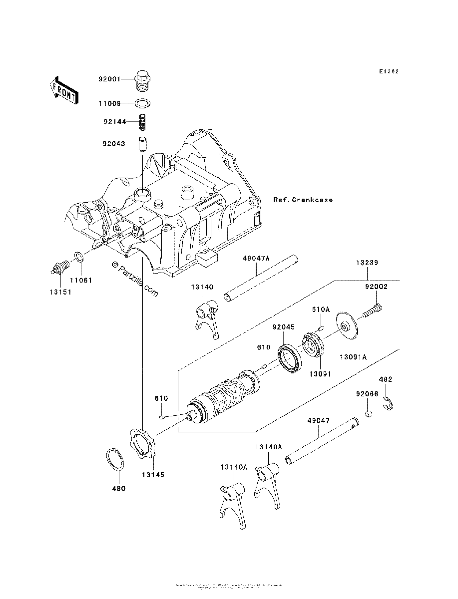 Diagrama de GEAR CHANGE DRUM SHIFT FORK S