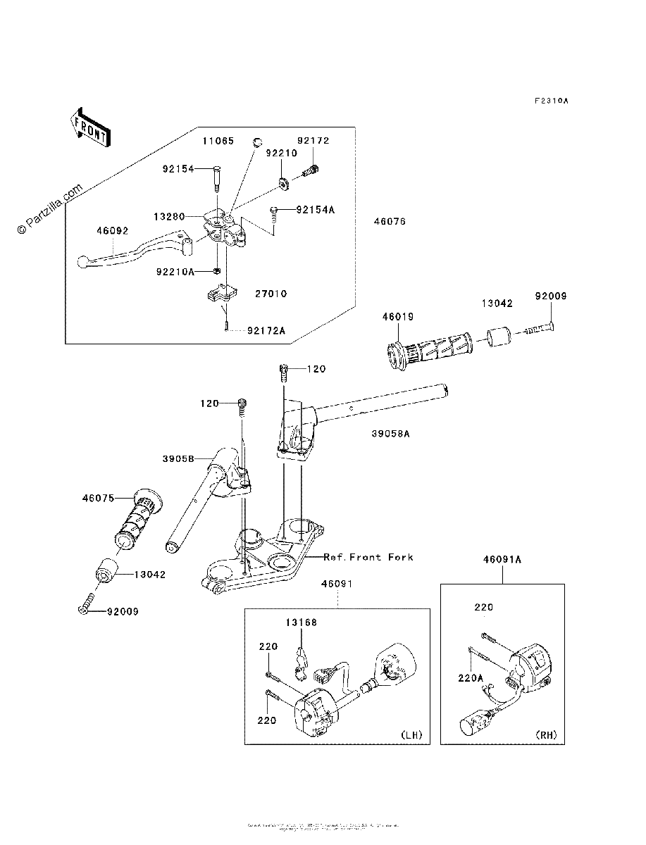 Diagrama de HANDLEBAR J9F JAFA