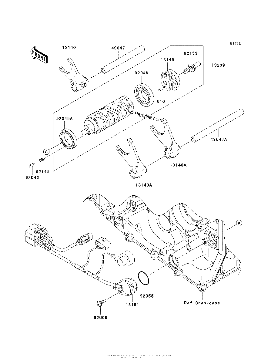 Diagrama de GEAR CHANGE DRUM SHIFT FORK S