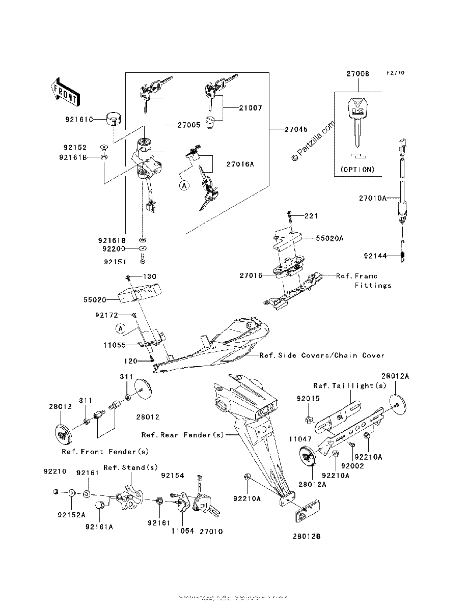 Diagrama de IGNITION SWITCH LOCKS REFLECTORS