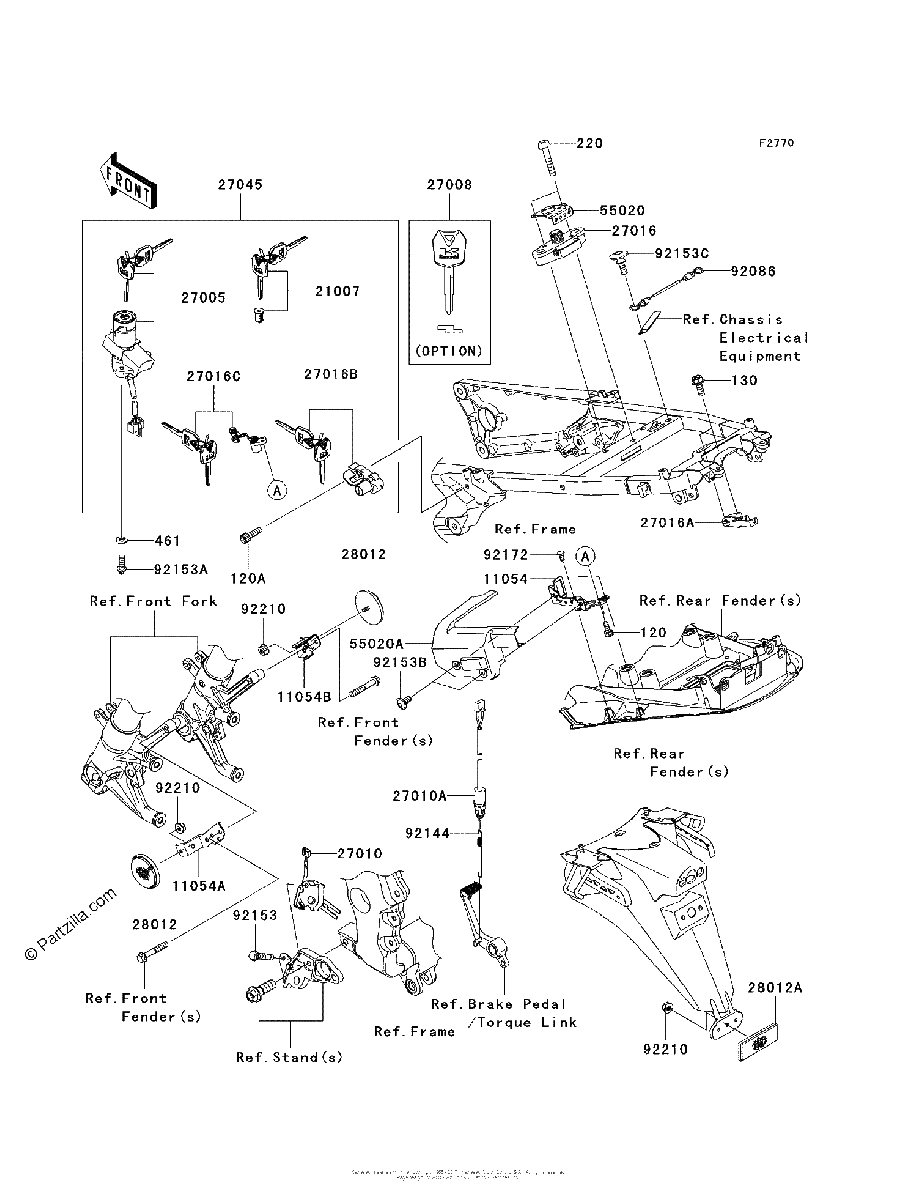 Diagrama de IGNITION SWITCH LOCKS REFLECTORS