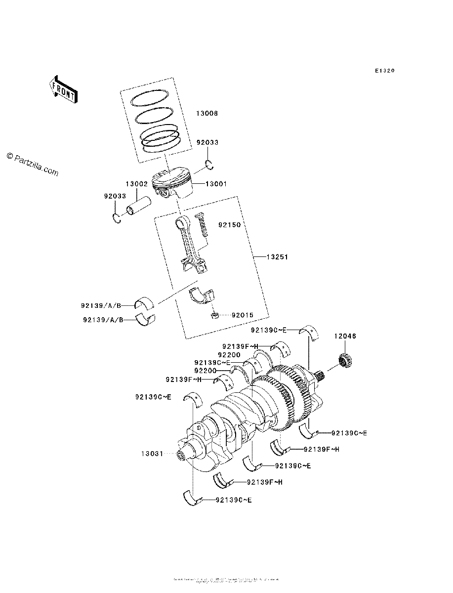 Diagrama de CRANKSHAFT PISTON S