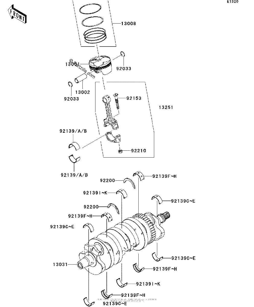 Diagrama de CRANKSHAFT PISTON S