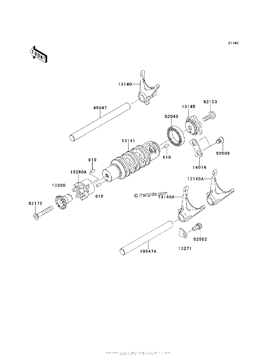 Diagrama de GEAR CHANGE DRUM SHIFT FORK S