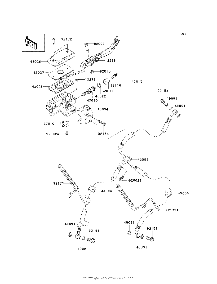 Diagrama de FRONT MASTER CYLINDER