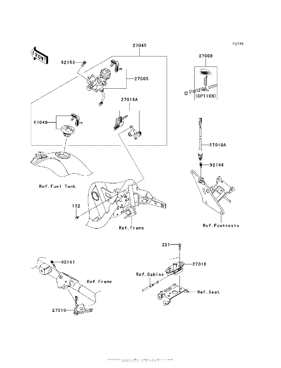 Diagrama de IGNITION SWITCH LOCKS REFLECTORS