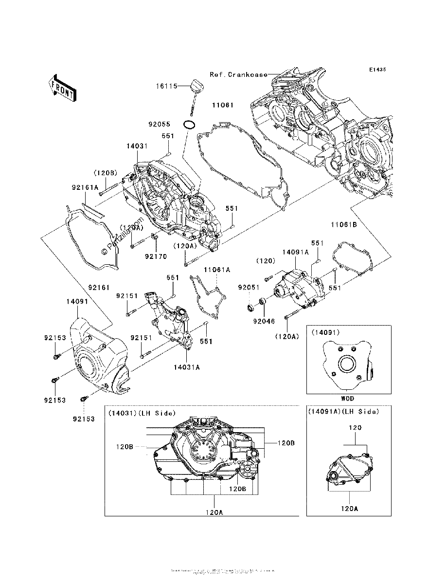 Diagrama de LEFT ENGINE COVER S