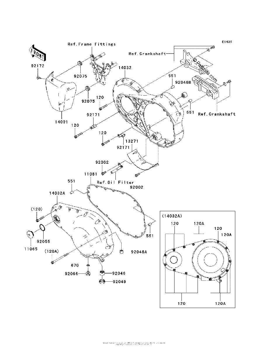 Diagrama de LEFT ENGINE COVER S