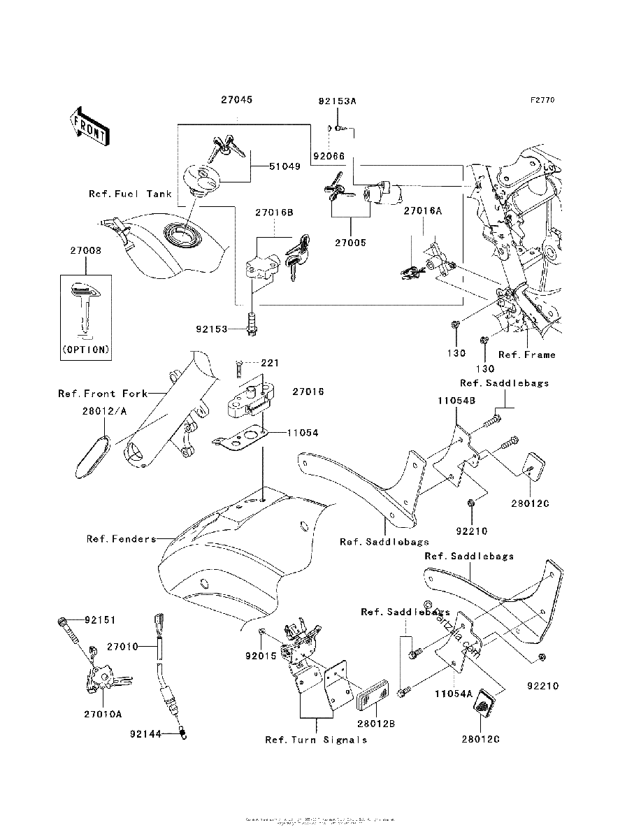 Diagrama de IGNITION SWITCH LOCKS REFLECTORS