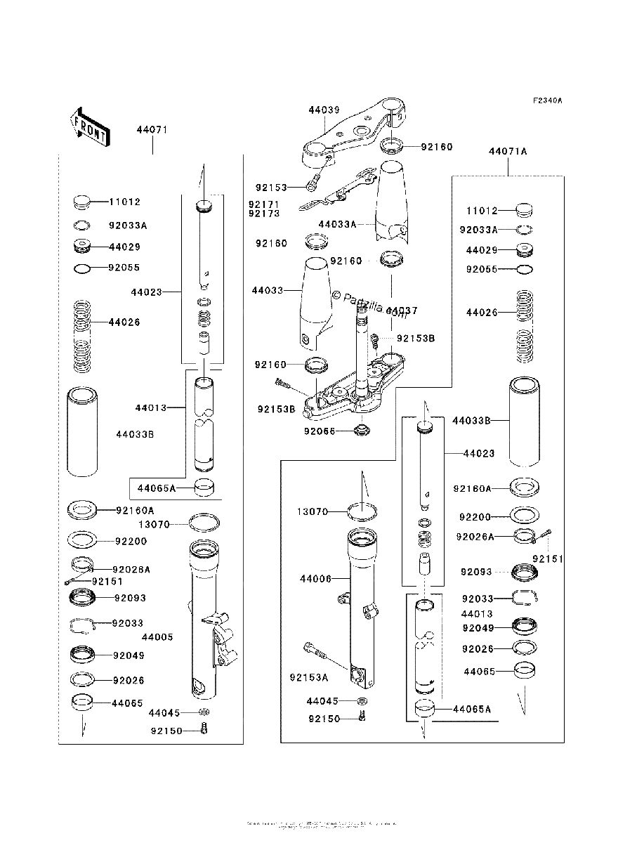 Diagrama de FRONT FORK JKAVN2B1 7A015509