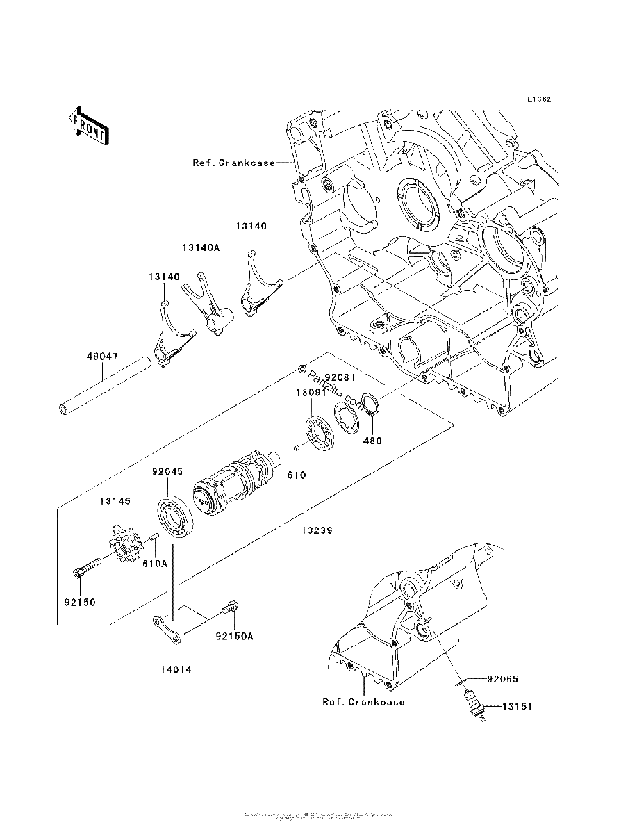 Diagrama de GEAR CHANGE DRUM SHIFT FORK S