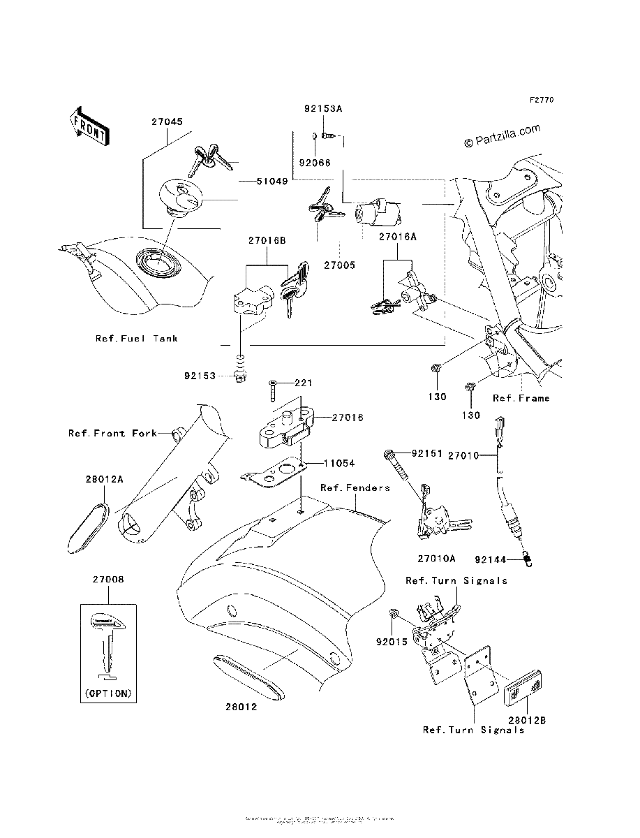 Diagrama de IGNITION SWITCH LOCKS REFLECTORS