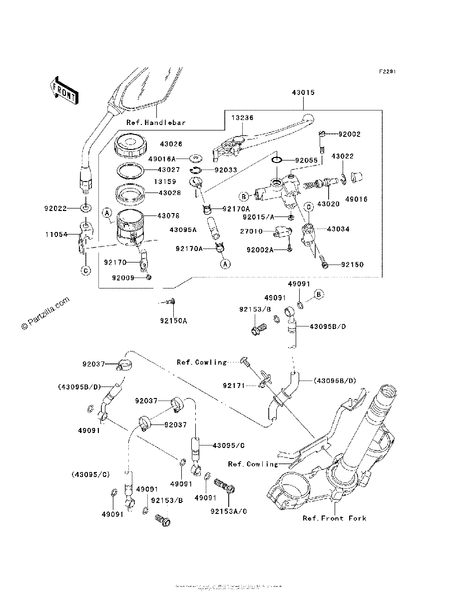 Diagrama de FRONT MASTER CYLINDER