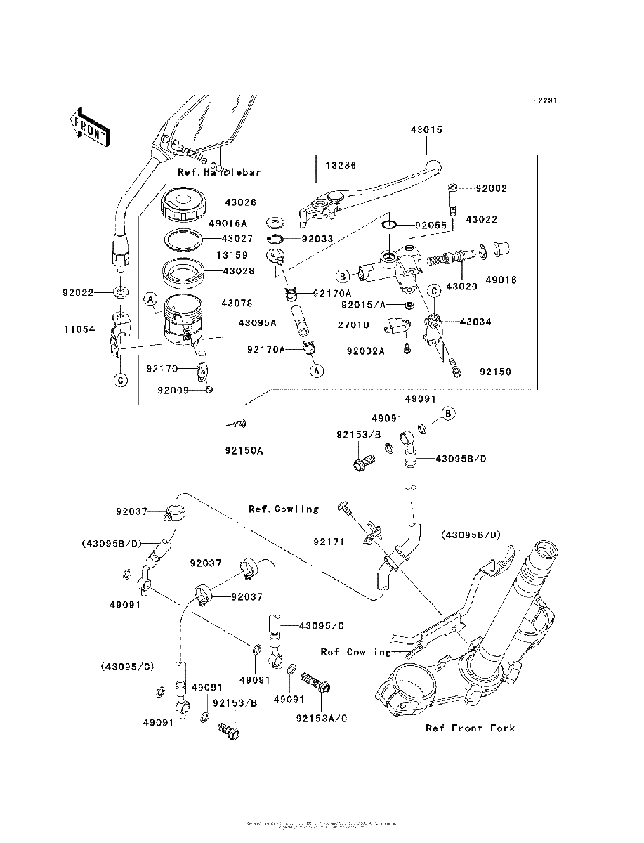 Diagrama de FRONT MASTER CYLINDER