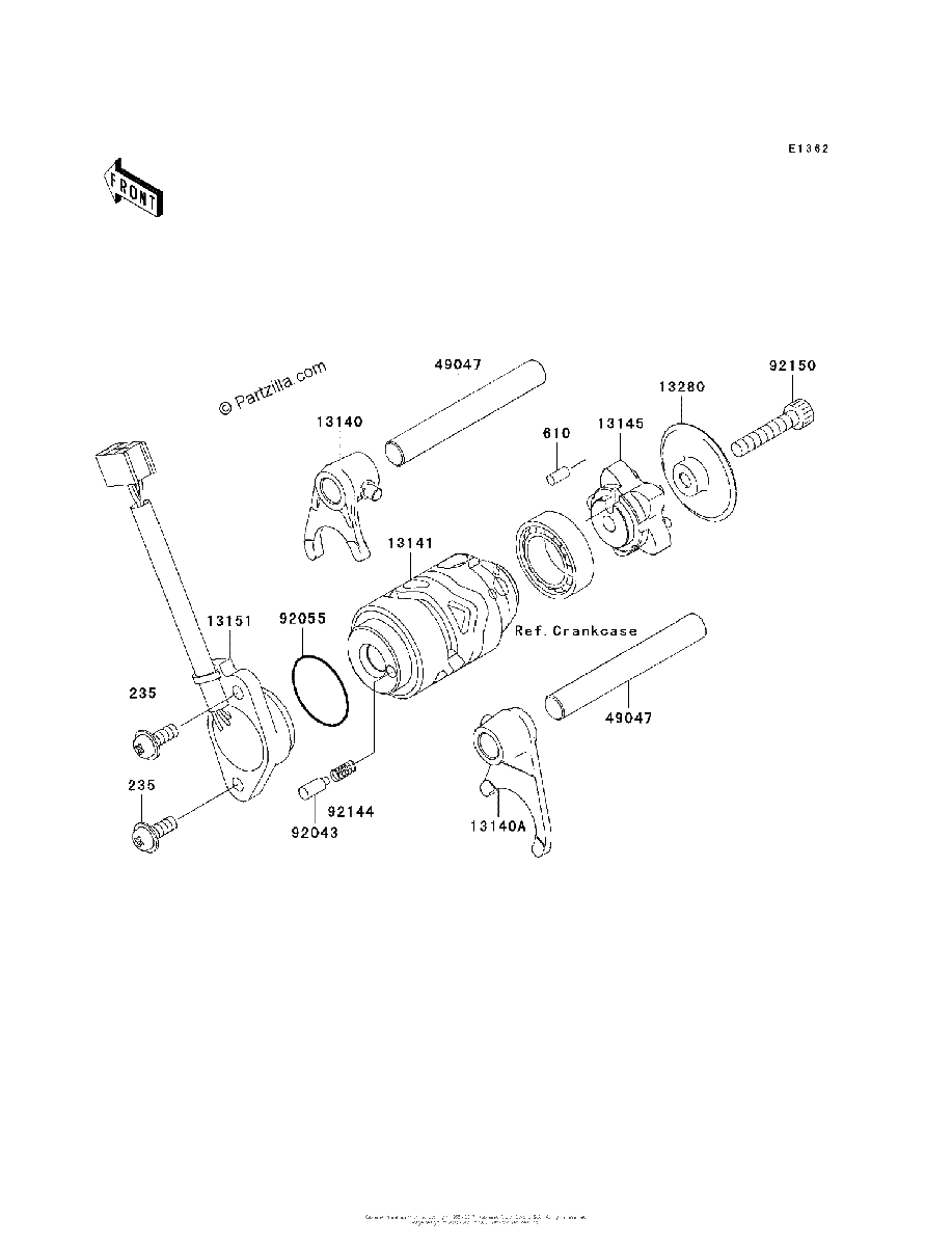 Diagrama de GEAR CHANGE DRUM SHIFT FORK S