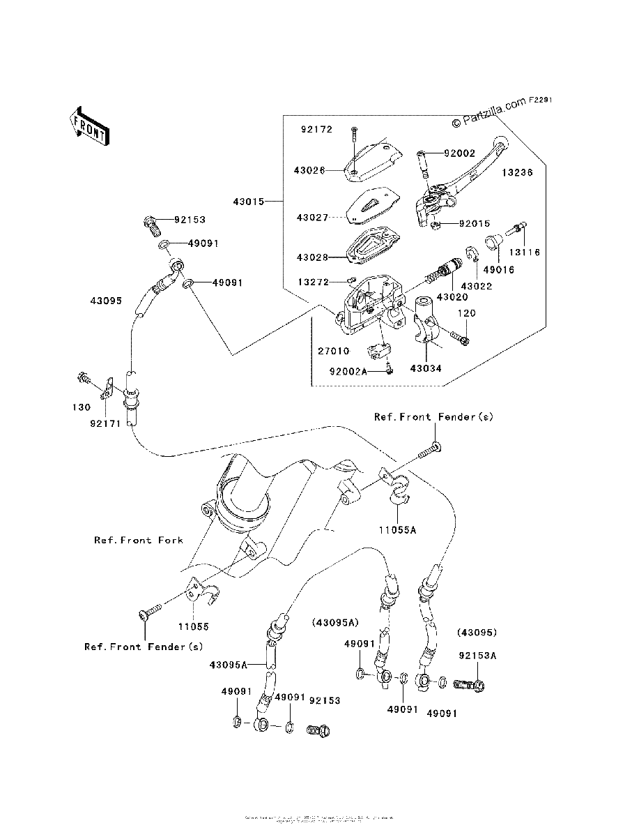 Diagrama de FRONT MASTER CYLINDER