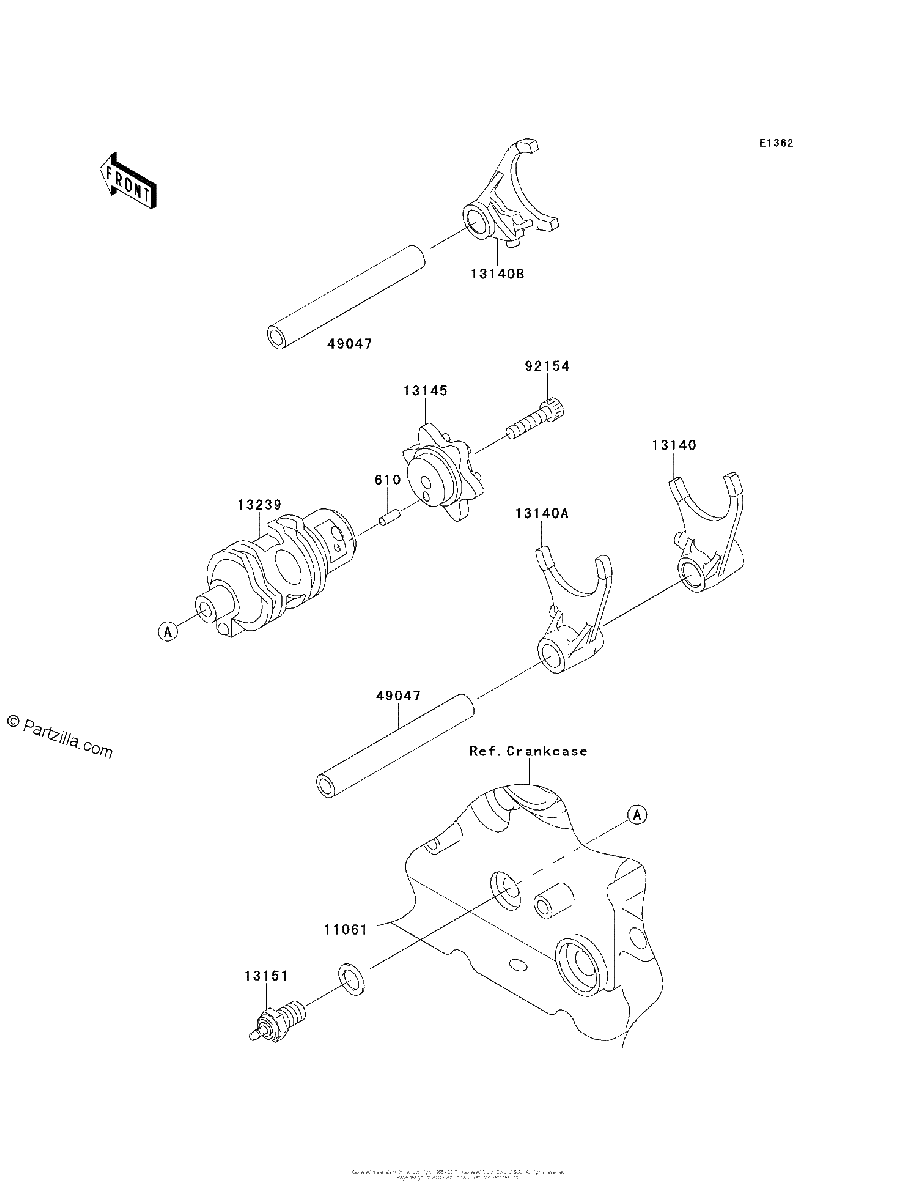 Diagrama de GEAR CHANGE DRUM SHIFT FORK S