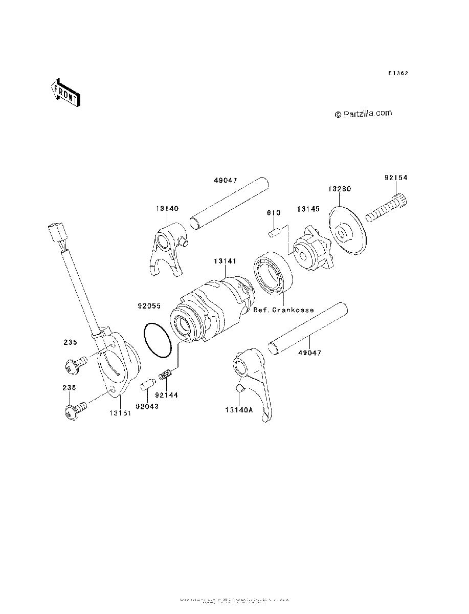 Diagrama de GEAR CHANGE DRUM SHIFT FORK S