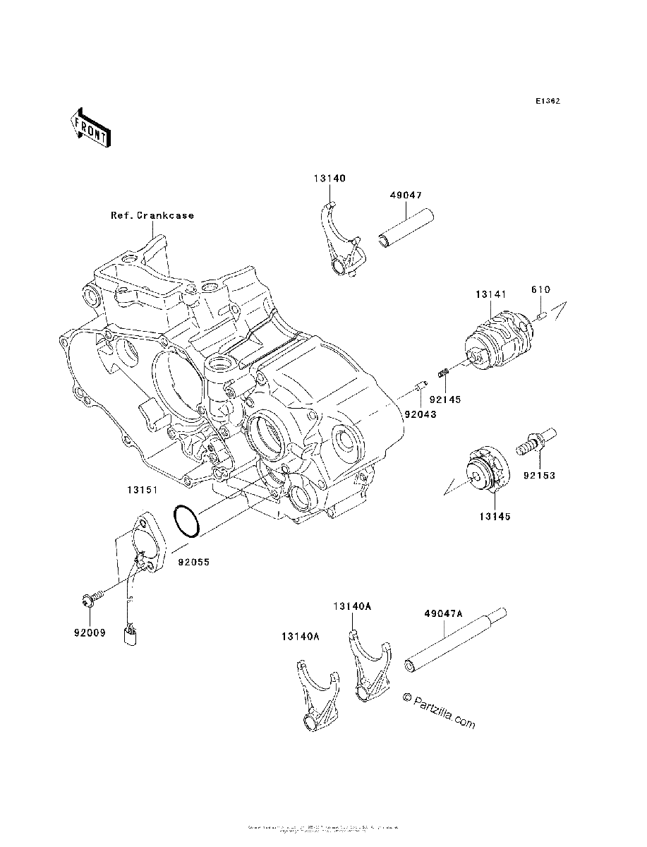 Diagrama de GEAR CHANGE DRUM SHIFT FORK S