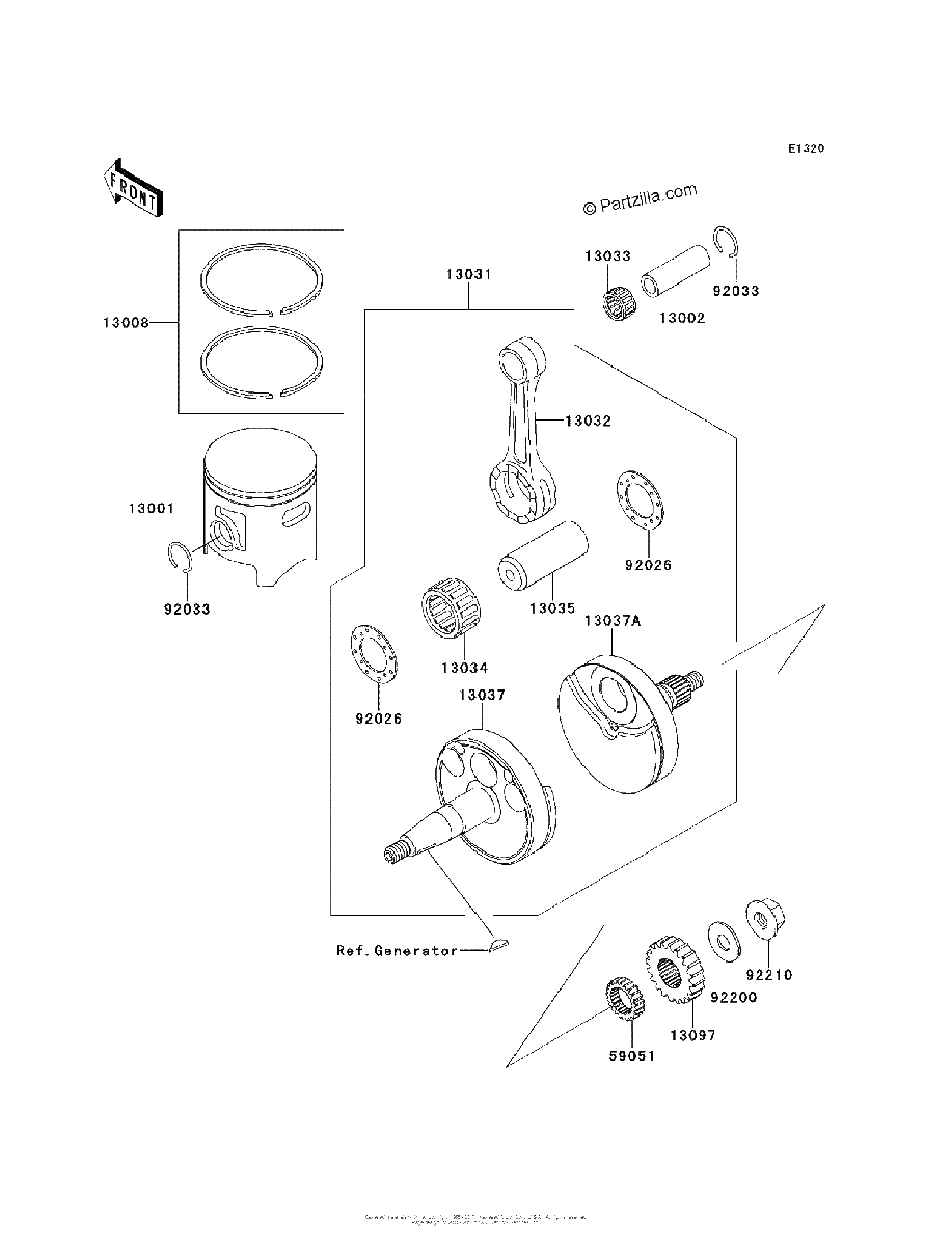 Diagrama de CRANKSHAFT PISTON S