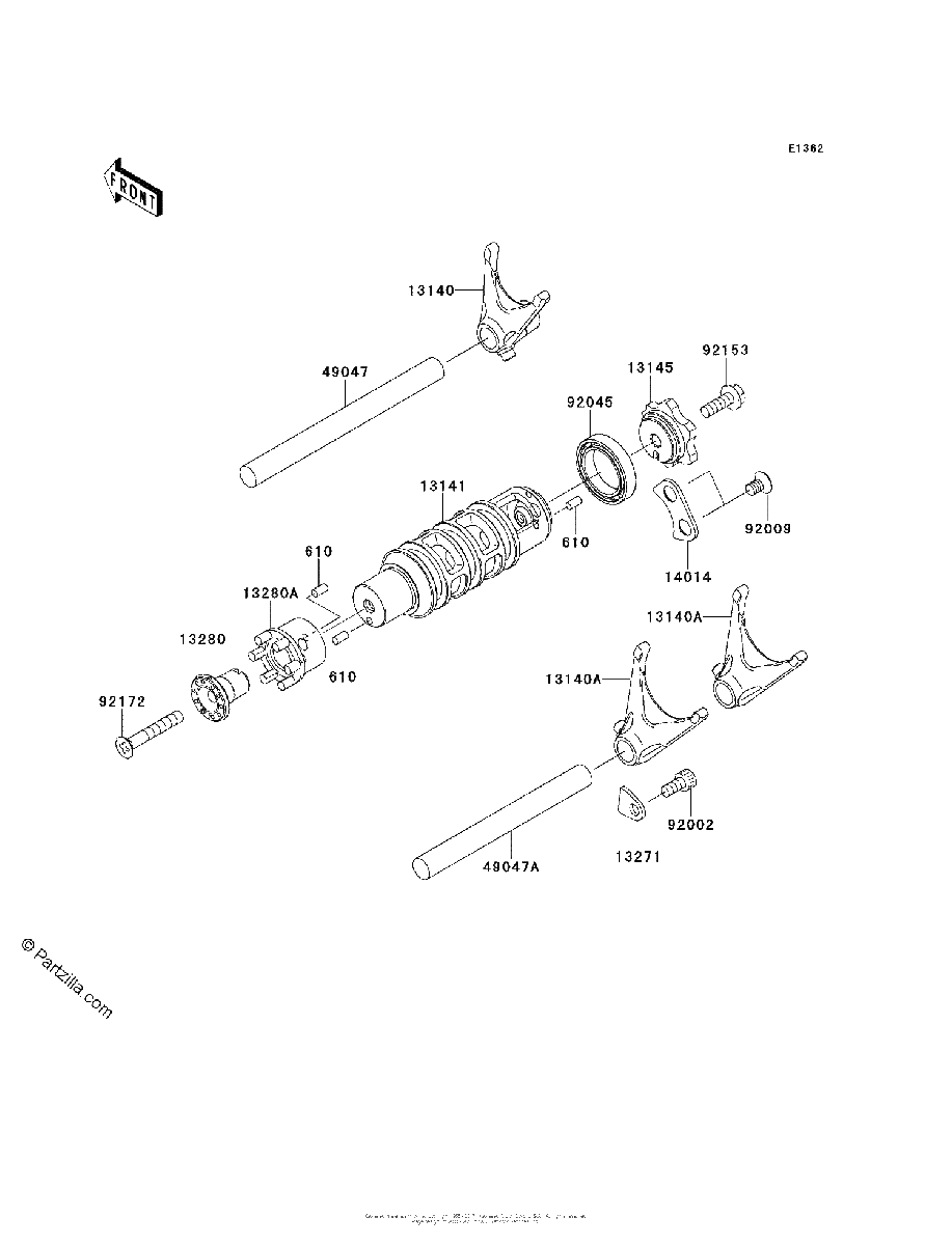 Diagrama de GEAR CHANGE DRUM SHIFT FORK S