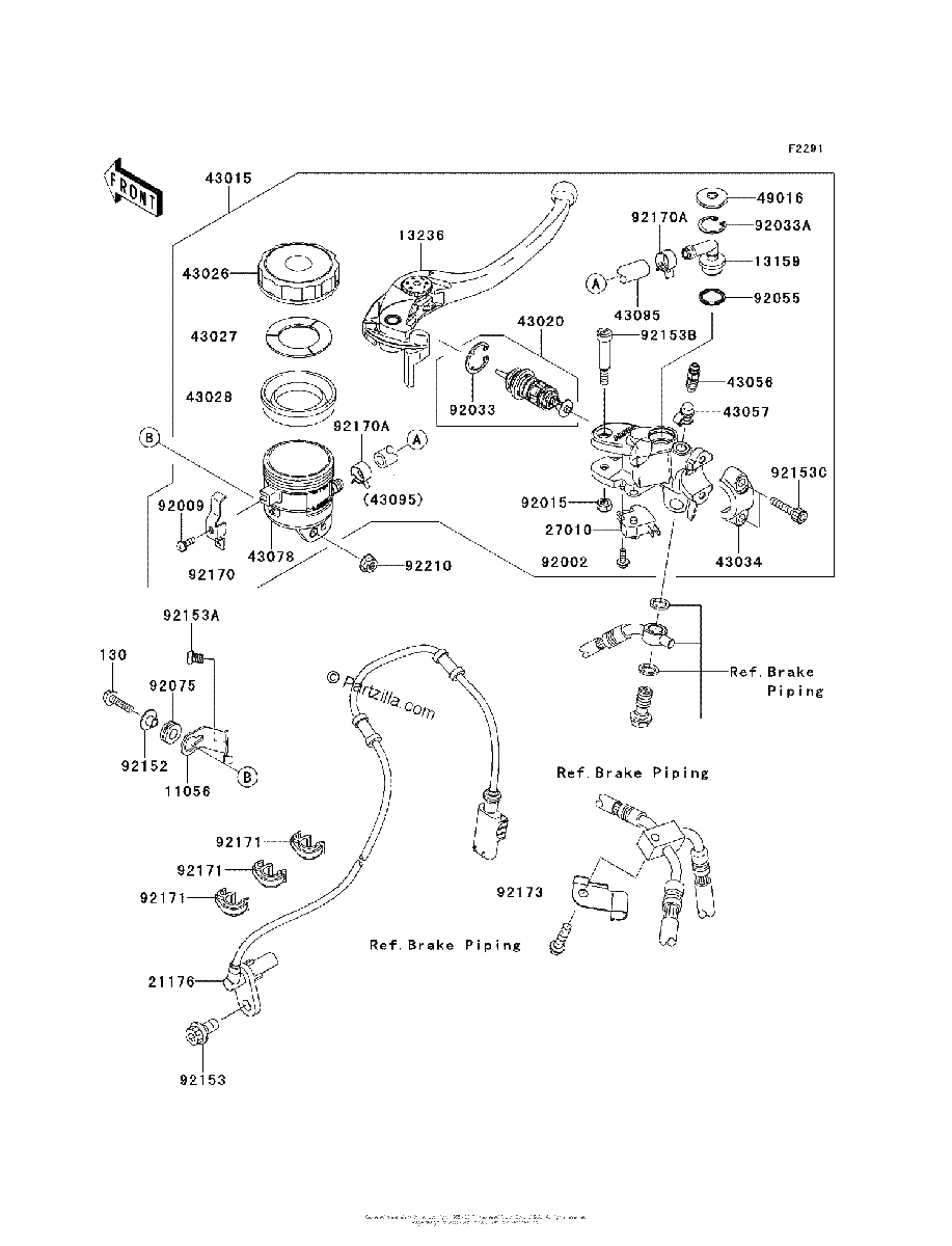 Diagrama de FRONT MASTER CYLINDER