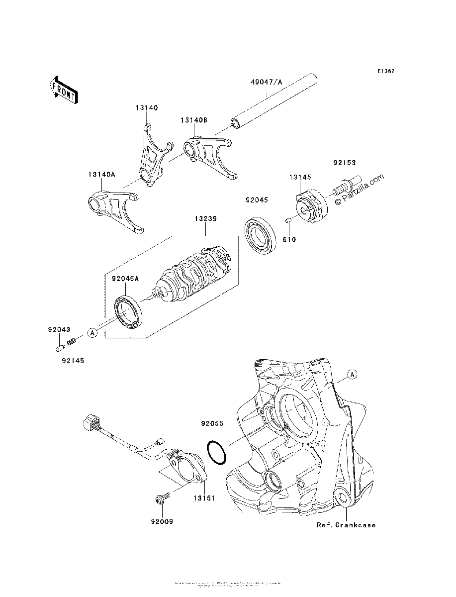 Diagrama de GEAR CHANGE DRUM SHIFT FORK S