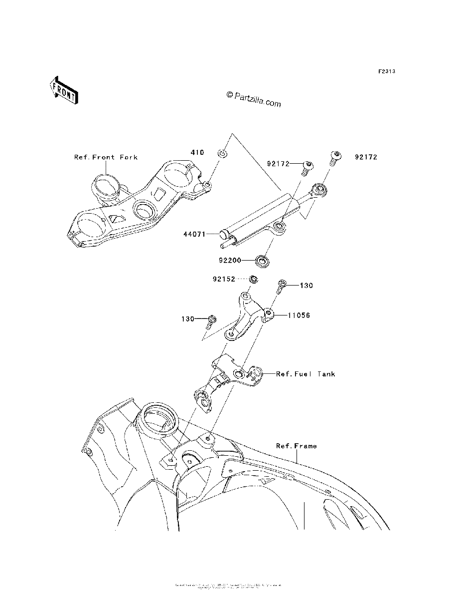 Diagrama de STEERING DAMPER KBF KCF