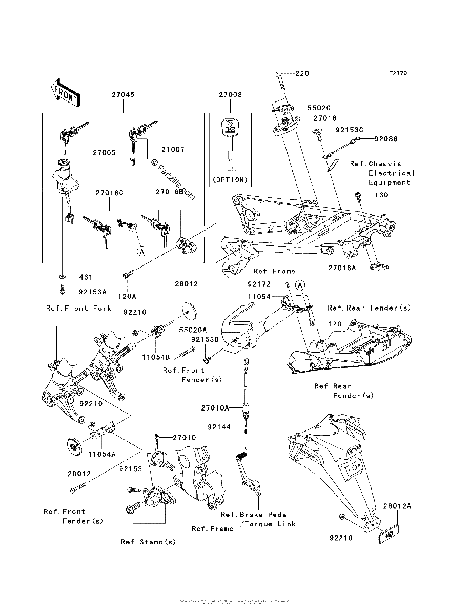 Diagrama de IGNITION SWITCH LOCKS REFLECTORS