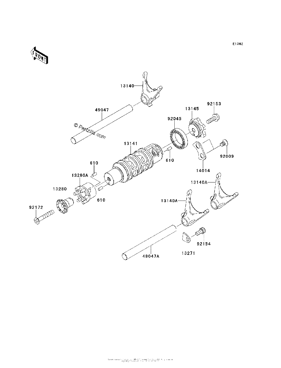 Diagrama de GEAR CHANGE DRUM SHIFT FORK S