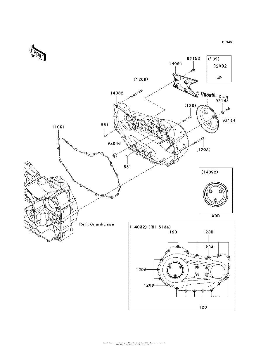 Diagrama de RIGHT ENGINE COVER S
