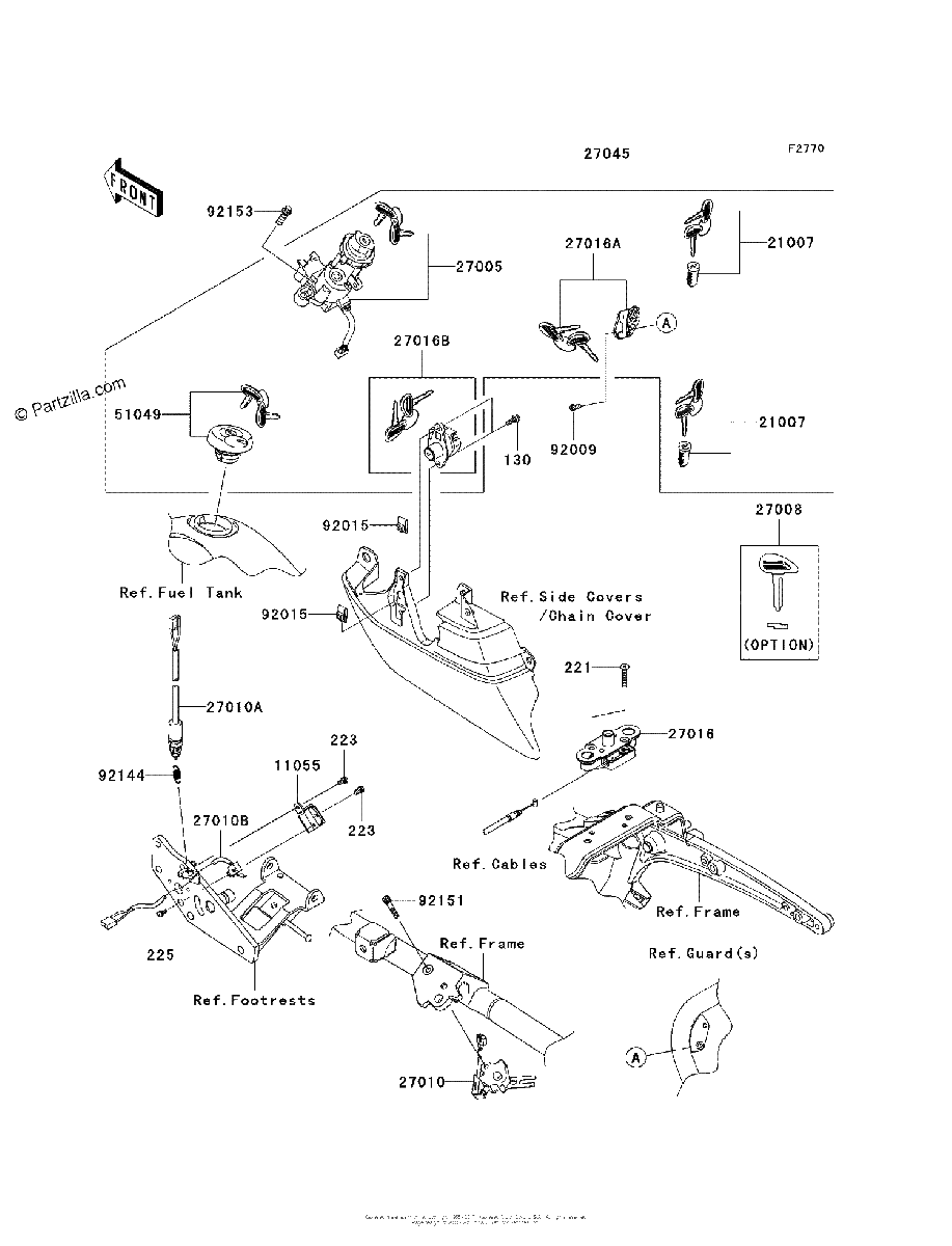Diagrama de IGNITION SWITCH LOCKS REFLECTORS