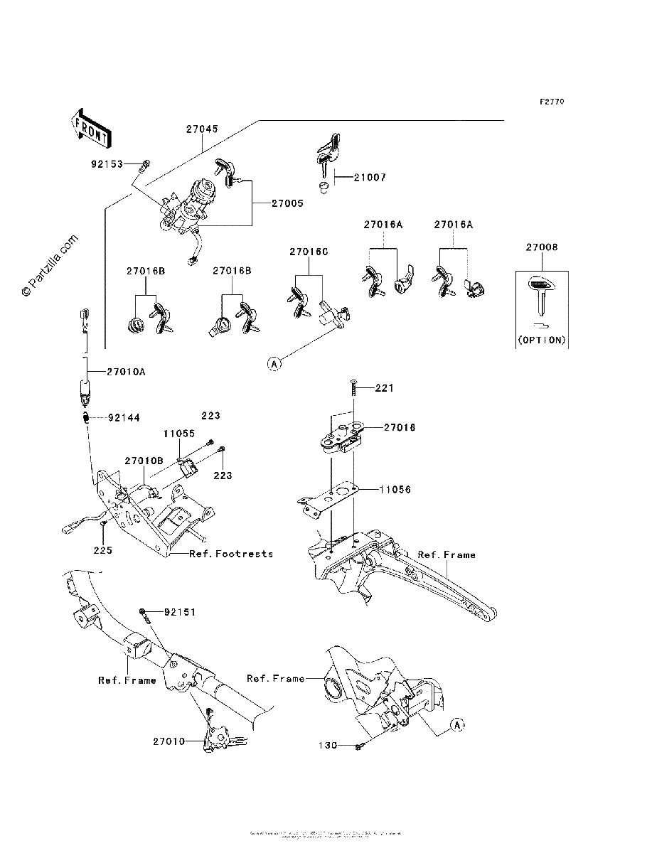Diagrama de IGNITION SWITCH LOCKS REFLECTORS