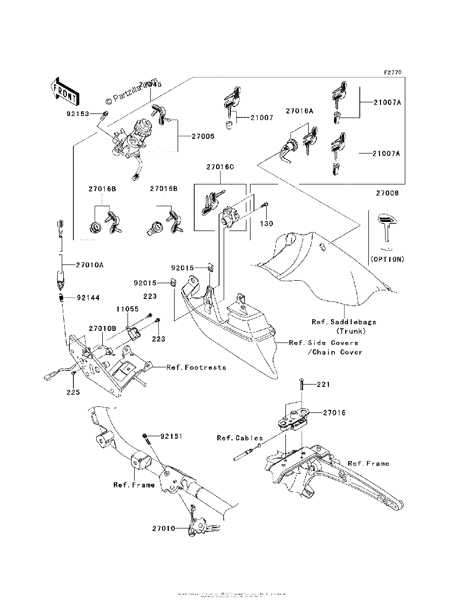 Diagrama de IGNITION SWITCH LOCKS REFLECTORS
