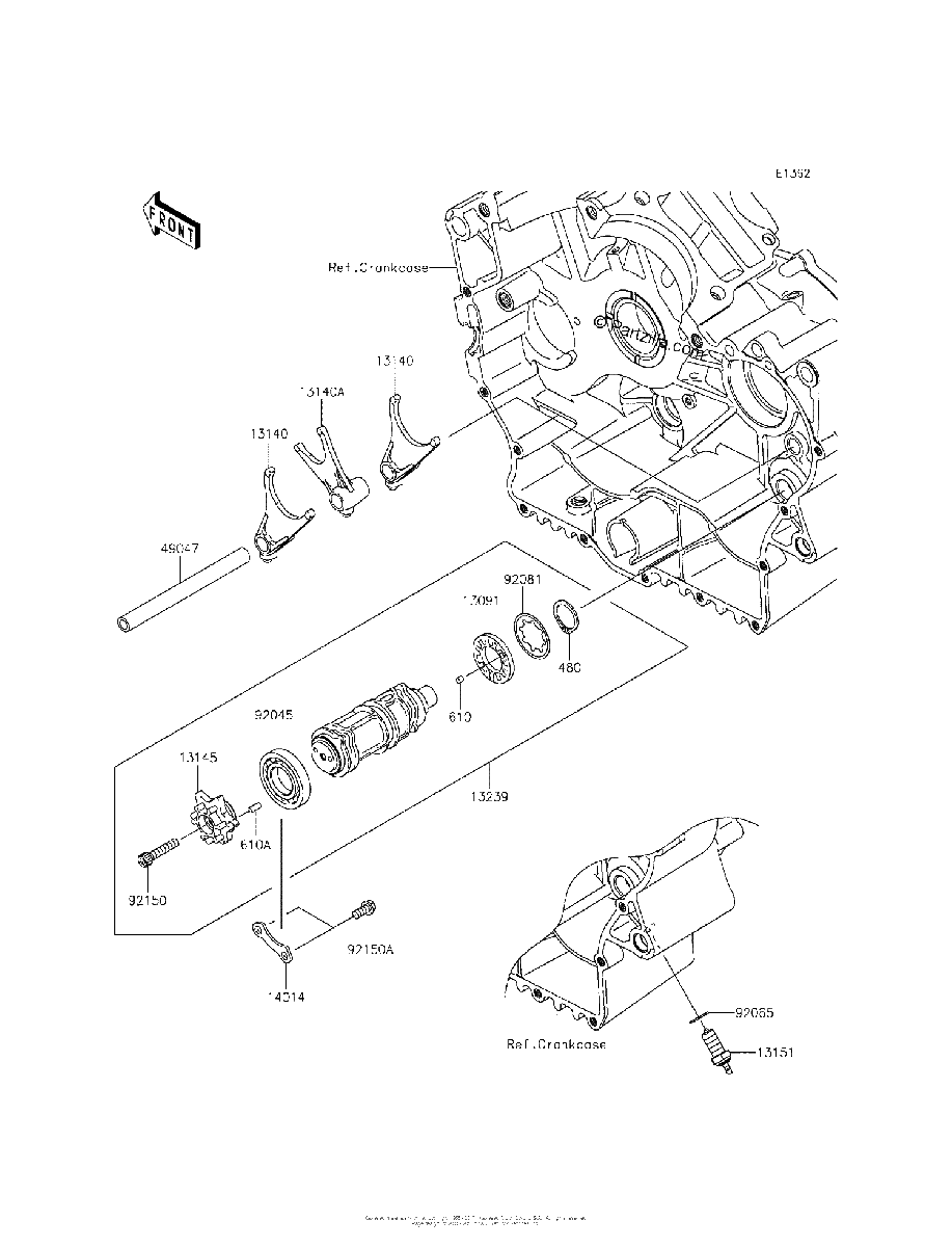 Diagrama de GEAR CHANGE DRUM SHIFT FORK S