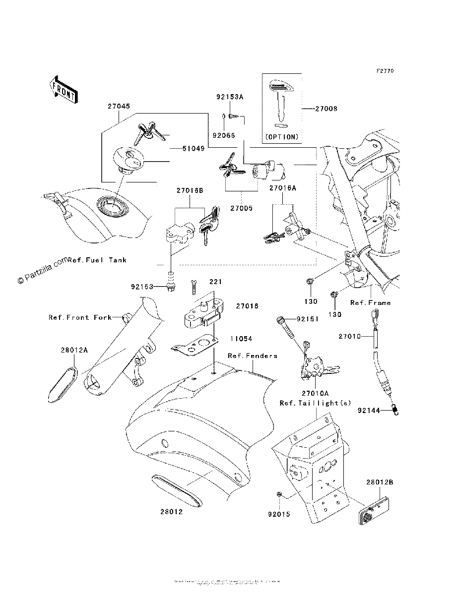 Diagrama de IGNITION SWITCH LOCKS REFLECTORS