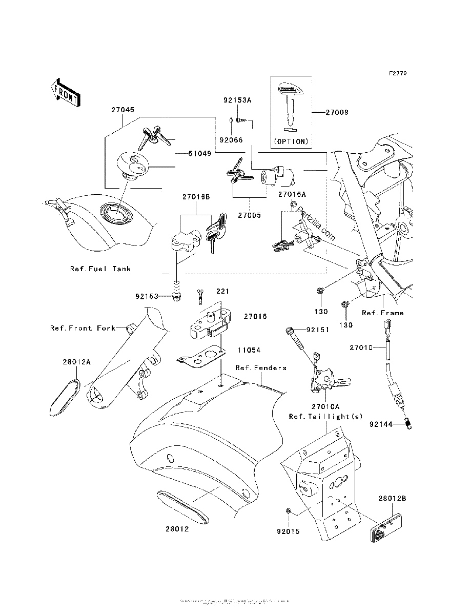 Diagrama de IGNITION SWITCH LOCKS REFLECTORS