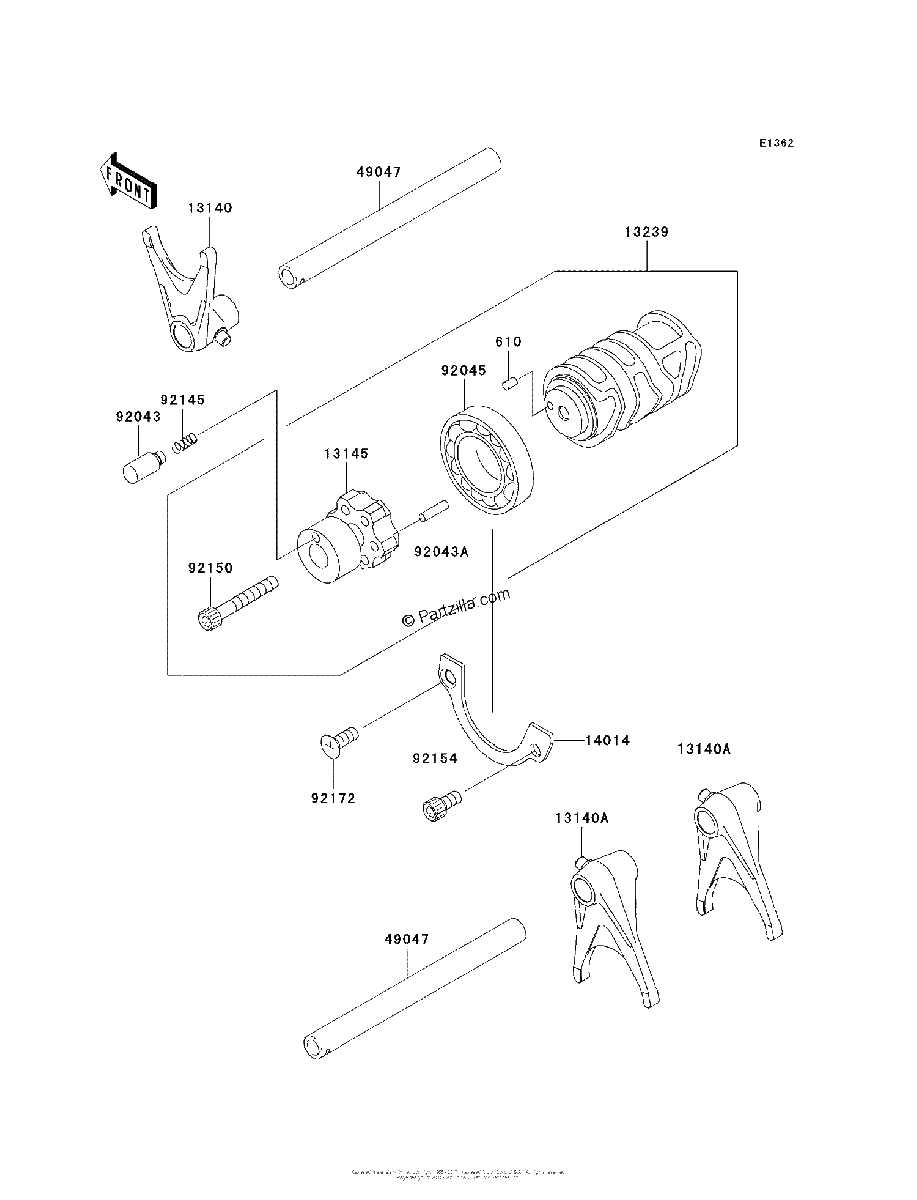 Diagrama de GEAR CHANGE DRUM SHIFT FORK S